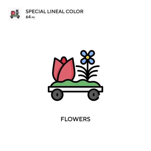 Flowers Soecial Lineal Color Vector Icon Illustration Symbol Design Template — Stock Vector