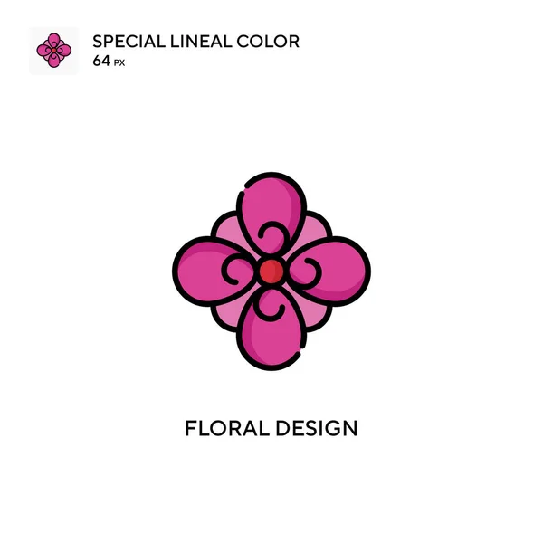 Conception Florale Icône Vectorielle Couleur Linéaire Soecial Modèle Conception Symbole — Image vectorielle