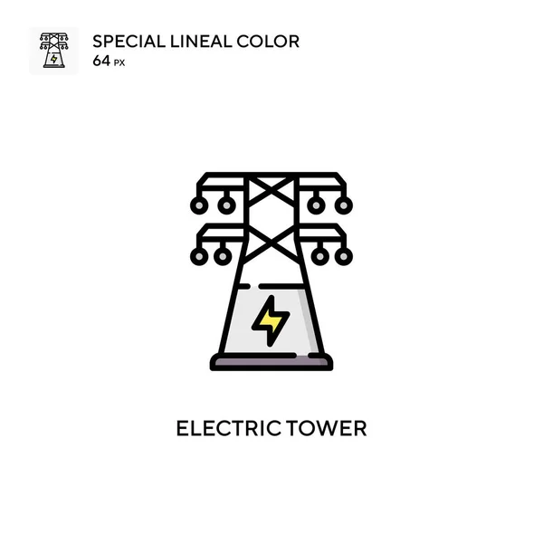 Електрична Вежа Будь Якого Лінійного Кольору Вектор Значок Шаблон Дизайну — стоковий вектор