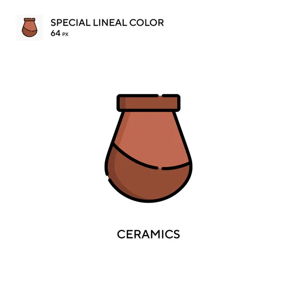 Cerámica Soecial Icono Vector Color Lineal Plantilla Diseño Símbolo Ilustración — Archivo Imágenes Vectoriales