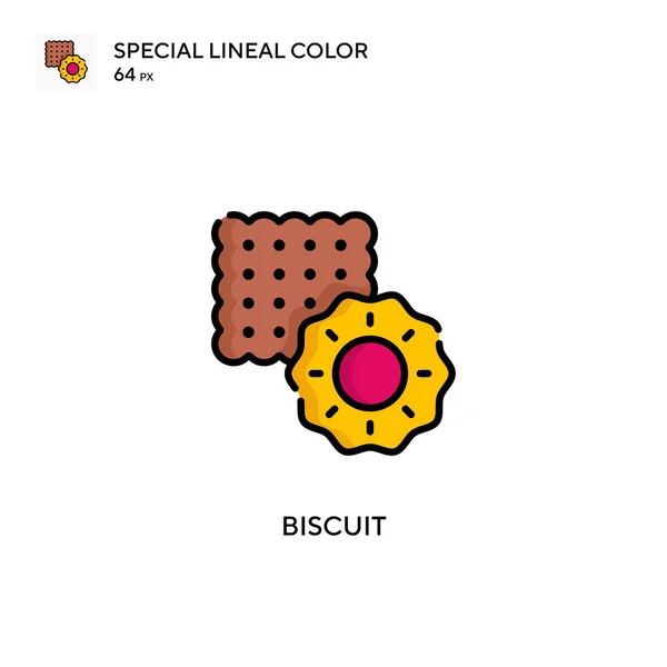Biscuit Icono Vector Color Lineal Soecial Plantilla Diseño Símbolo Ilustración — Vector de stock