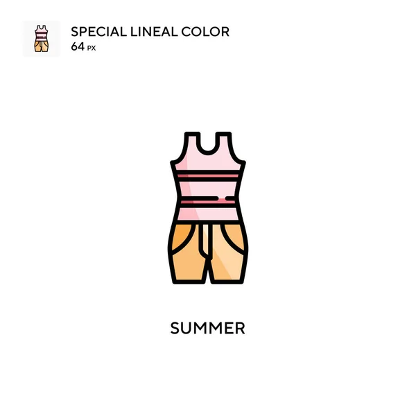Summer Soecial Lineal Color Vector Icon Illustration Symbol Design Template — Stock Vector