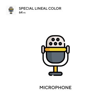 Mikrofon soecial renk vektörü ikonu. Web mobil UI ögesi için resimleme sembolü tasarım şablonu.