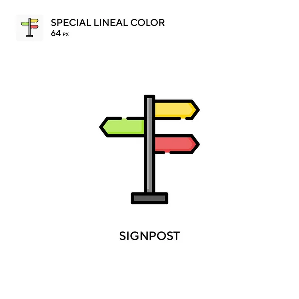 Wegweisendes Lineares Farbvektorsymbol Illustration Symbol Design Vorlage Für Web Mobile — Stockvektor