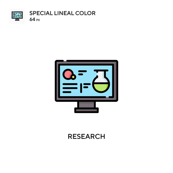 Investigación Soecial Icono Vector Color Lineal Plantilla Diseño Símbolo Ilustración — Vector de stock