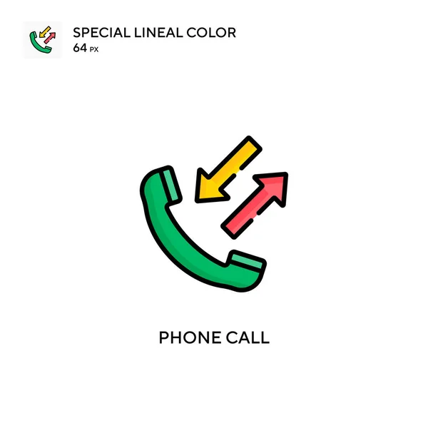 Phone Call Soecial Lineal Color Vector Icon Illustration Symbol Design — Stock Vector