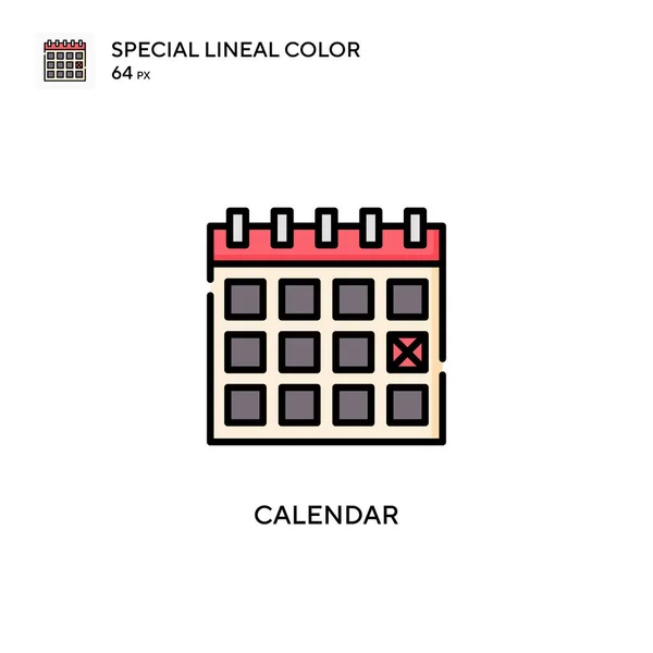 Kalendář Soecial Lineal Color Vector Icon Šablona Návrhu Symbolu Ilustrace — Stockový vektor