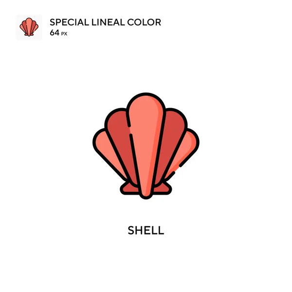 Shell Soecial Lineal Color Vector Icon Illustration Symbol Design Template — Stock Vector