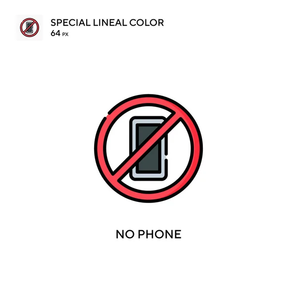 Nincs Telefon Soecial Lineáris Szín Vektor Ikon Illusztráció Szimbólum Design — Stock Vector