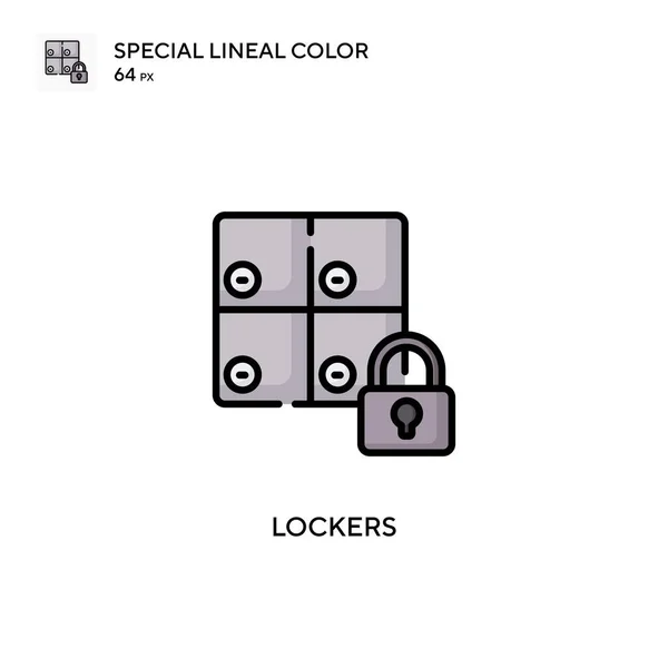 Lockers Ícone Vetor Cor Linear Soecial Modelo Design Símbolo Ilustração — Vetor de Stock