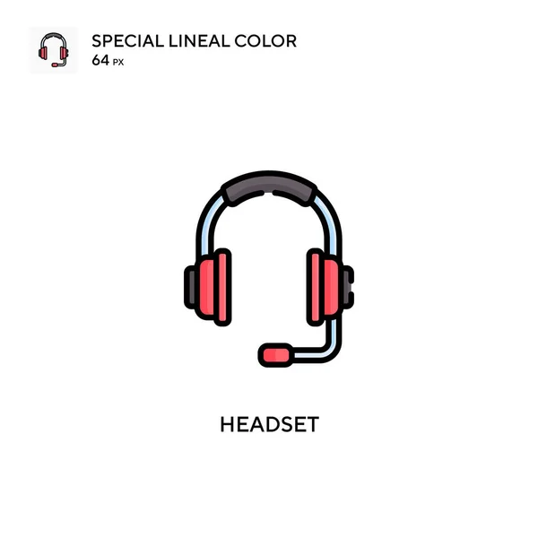 Icono Vector Color Lineal Soecial Auriculares Plantilla Diseño Símbolo Ilustración — Vector de stock