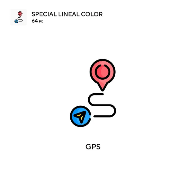 Gps Soecial Linii Kolor Wektor Ikona Ilustracja Szablonu Projektu Symbolu — Wektor stockowy