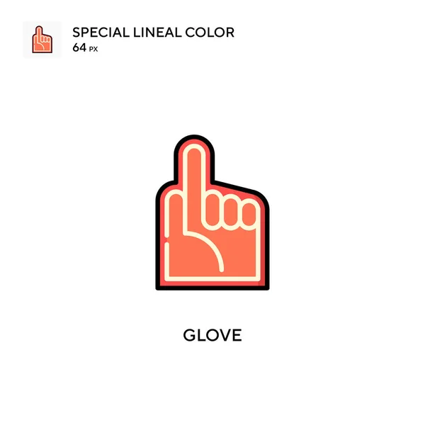 Glove Soecial Lineal Color Vector Icon Illustration Symbol Design Template — Stock Vector
