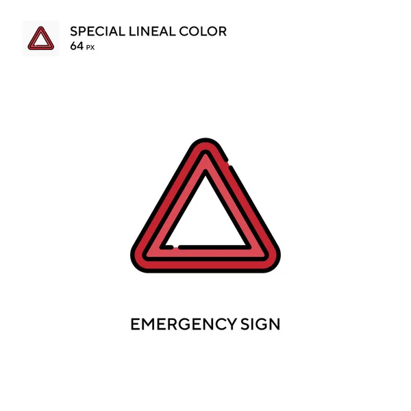 Nödsignal Soecial Linjal Färg Vektor Ikon Illustration Symbol Design Mall — Stock vektor