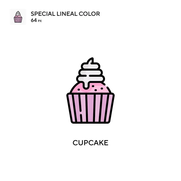 Cupcake Soecial线形彩色矢量图标 Web移动Ui元素的说明性符号设计模板 — 图库矢量图片