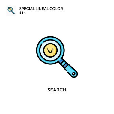 Soecial lineal renk vektör simgesini ara. Web mobil UI ögesi için resimleme sembolü tasarım şablonu.