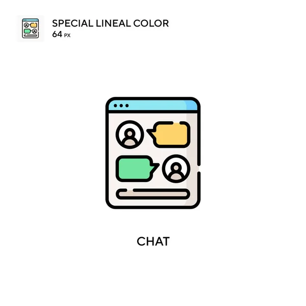 Chat Soecial Lineal Χρώμα Διάνυσμα Εικονίδιο Πρότυπο Σχεδίασης Συμβόλων Εικονογράφησης — Διανυσματικό Αρχείο