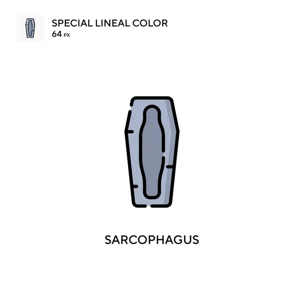 Sarkofag Soecial Linii Kolor Wektor Ikona Ilustracja Szablonu Projektu Symbolu — Wektor stockowy