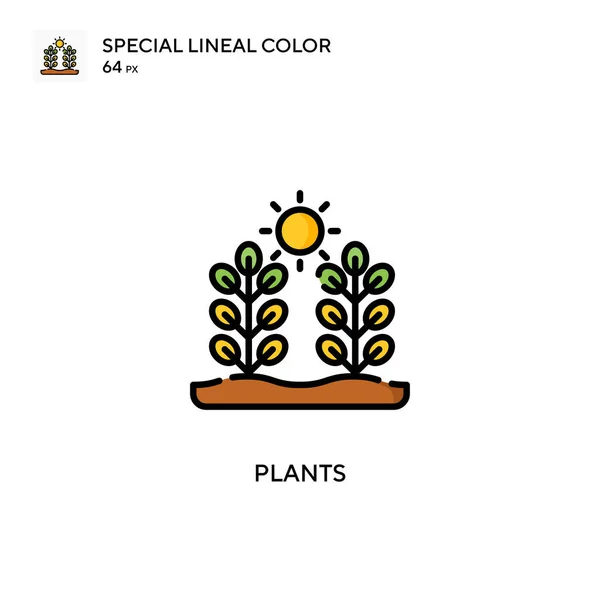 Plantas Ícone Vetor Cor Linear Soecial Modelo Design Símbolo Ilustração — Vetor de Stock