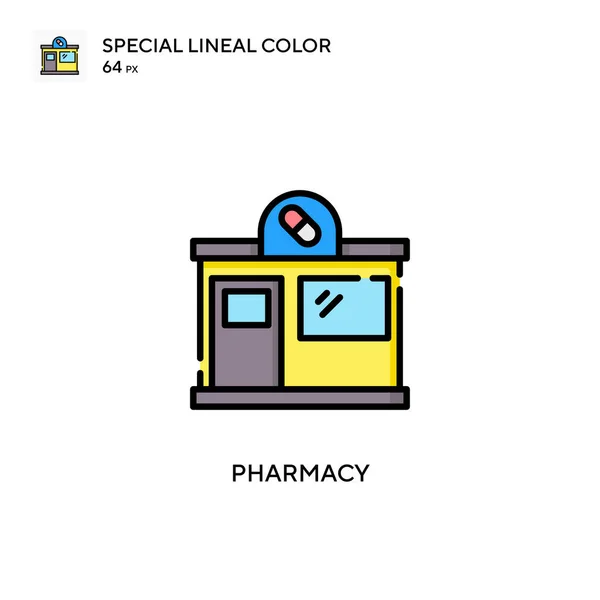 Pharmacy Soecial Lineal Color Vector Icon Illustration Symbol Design Template — Stock Vector