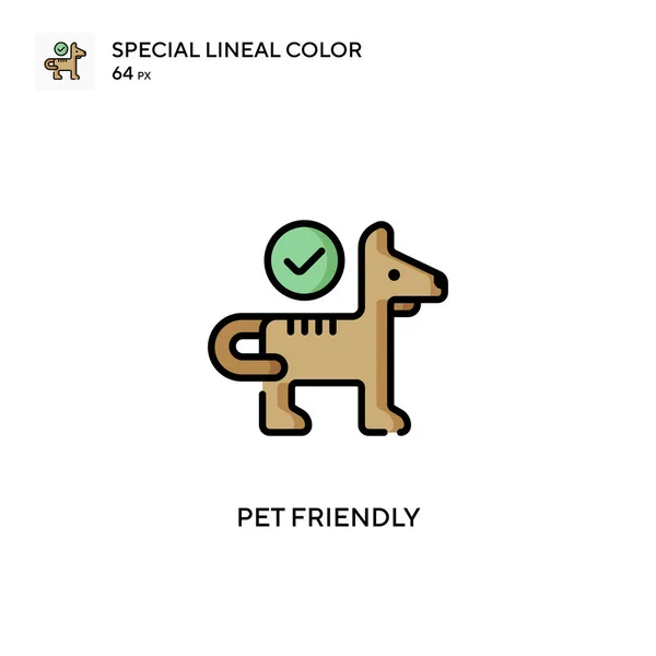 Mascotas Amigable Icono Vector Color Lineal Soecial Plantilla Diseño Símbolo — Archivo Imágenes Vectoriales