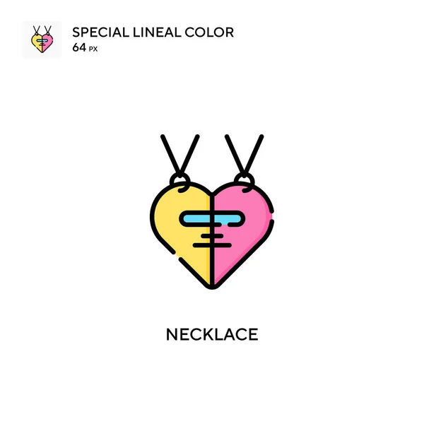 Necklace Soecial Lineal Color Vector Icon 디자인 모바일 — 스톡 벡터