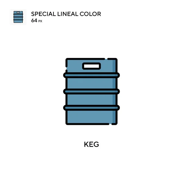 Keg Soecial Lineaire Kleur Vector Pictogram Illustratie Symbool Ontwerp Sjabloon — Stockvector