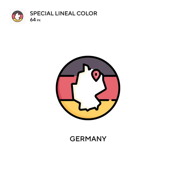 ドイツの社会的線型カラーベクトルアイコン WebモバイルUi要素のイラストシンボルデザインテンプレート — ストックベクタ