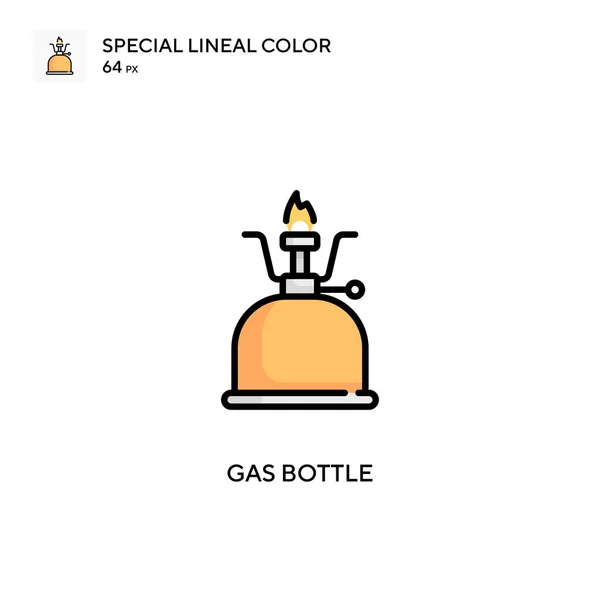 Botella Gas Soecial Lineal Icono Vector Color Plantilla Diseño Símbolo — Archivo Imágenes Vectoriales