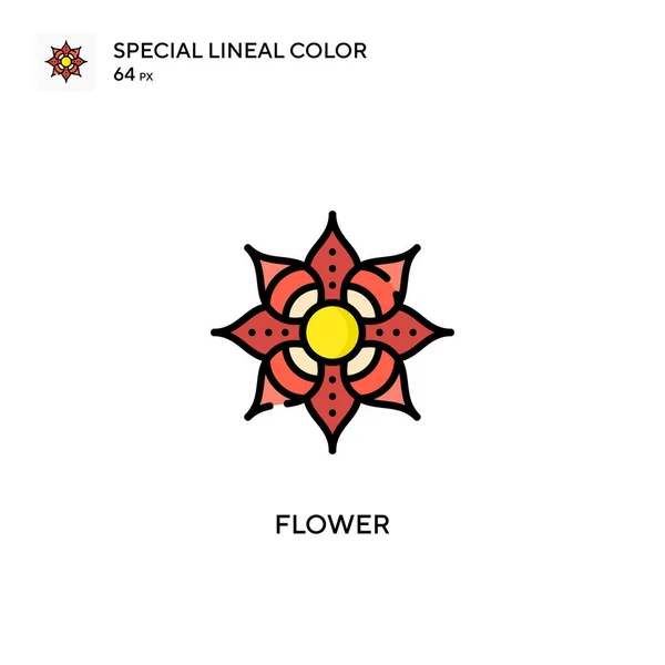 Flor Soecial Icono Vector Color Lineal Plantilla Diseño Símbolo Ilustración — Vector de stock