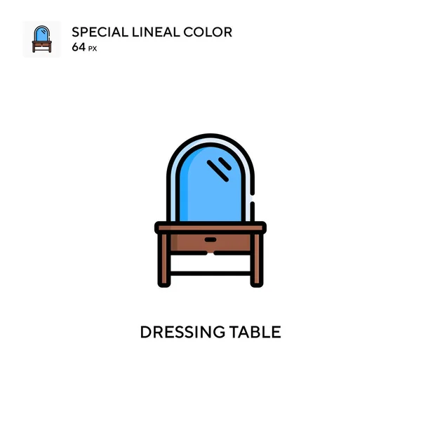 Tavolo Toeletta Icona Vettoriale Colore Lineare Soecial Modello Disegno Simbolo — Vettoriale Stock