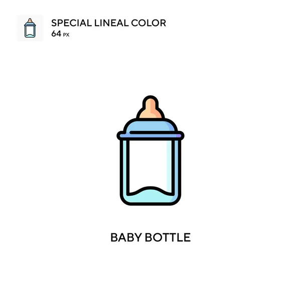 Bebé Botella Soecial Icono Vector Color Lineal Plantilla Diseño Símbolo — Vector de stock