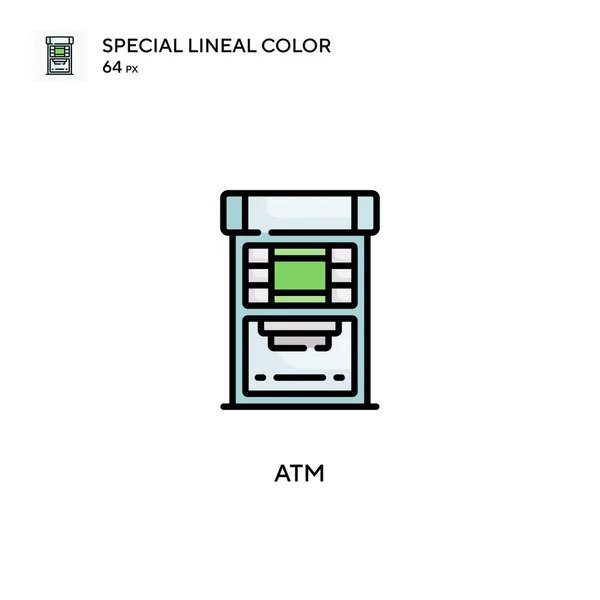 Icono Vector Color Lineal Soecial Atm Plantilla Diseño Símbolo Ilustración — Vector de stock