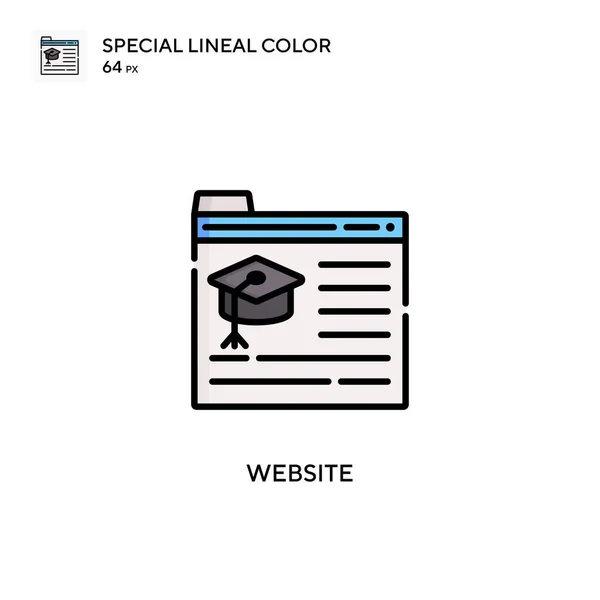 Sito Web Soecial Icona Vettoriale Colore Lineare Modello Disegno Simbolo — Vettoriale Stock