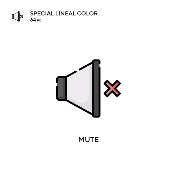 Mute Soecial Lineal Color Vector Icon Illustration Symbol Design Template — Stock Vector