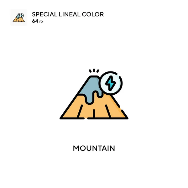 Icône Vectorielle Couleur Linéaire Soecial Montagne Modèle Conception Symbole Illustration — Image vectorielle