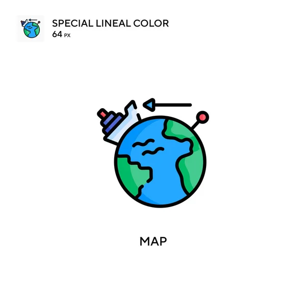 Mapa Soecial Icono Vector Color Lineal Plantilla Diseño Símbolo Ilustración — Vector de stock