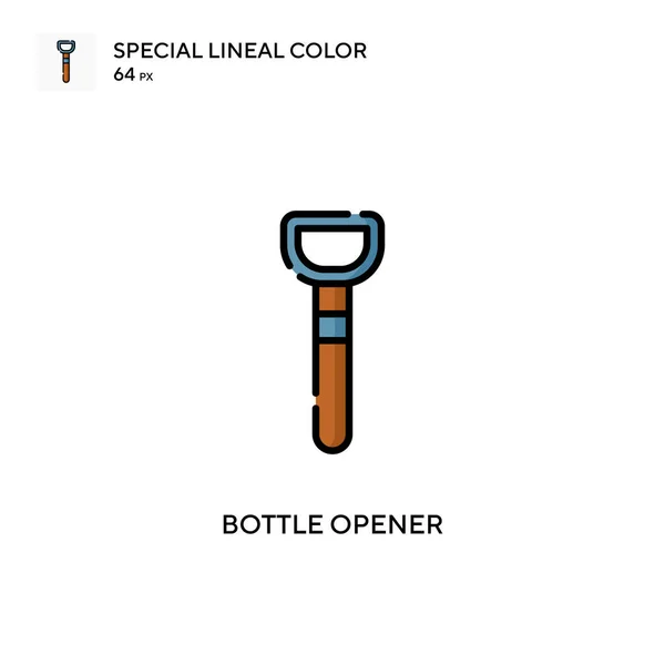Abridor Botellas Soecial Lineal Icono Vector Color Plantilla Diseño Símbolo — Archivo Imágenes Vectoriales