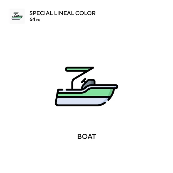 Boat Soecial Lineal Color Vector Icon Illustration Symbol Design Template — Stock Vector