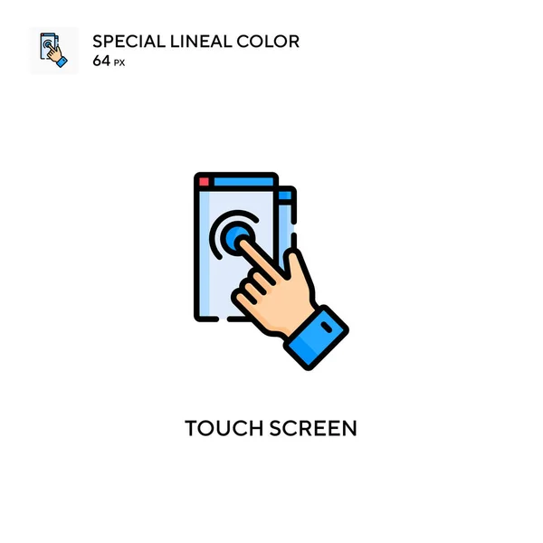 Touch Screen Soecial Lineal Color Vector Pictogram Illustratie Symbool Ontwerp — Stockvector