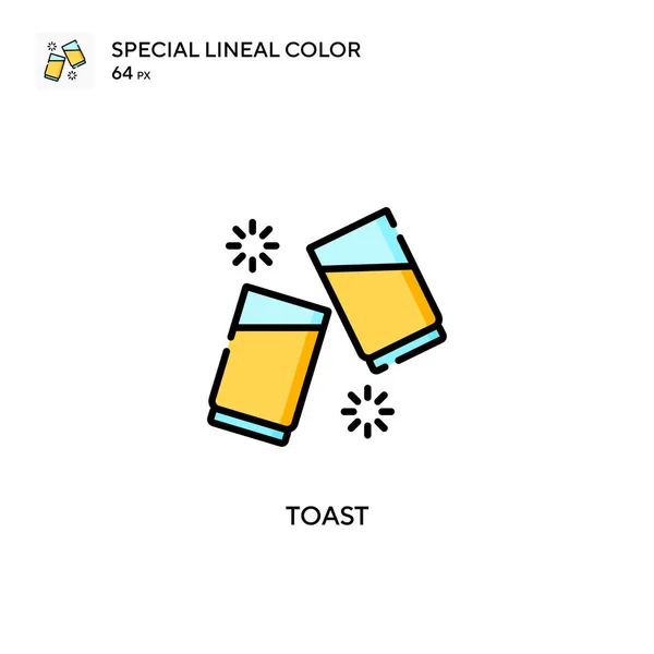 Toast Soecial Icona Vettoriale Colore Lineare Modello Disegno Simbolo Illustrazione — Vettoriale Stock