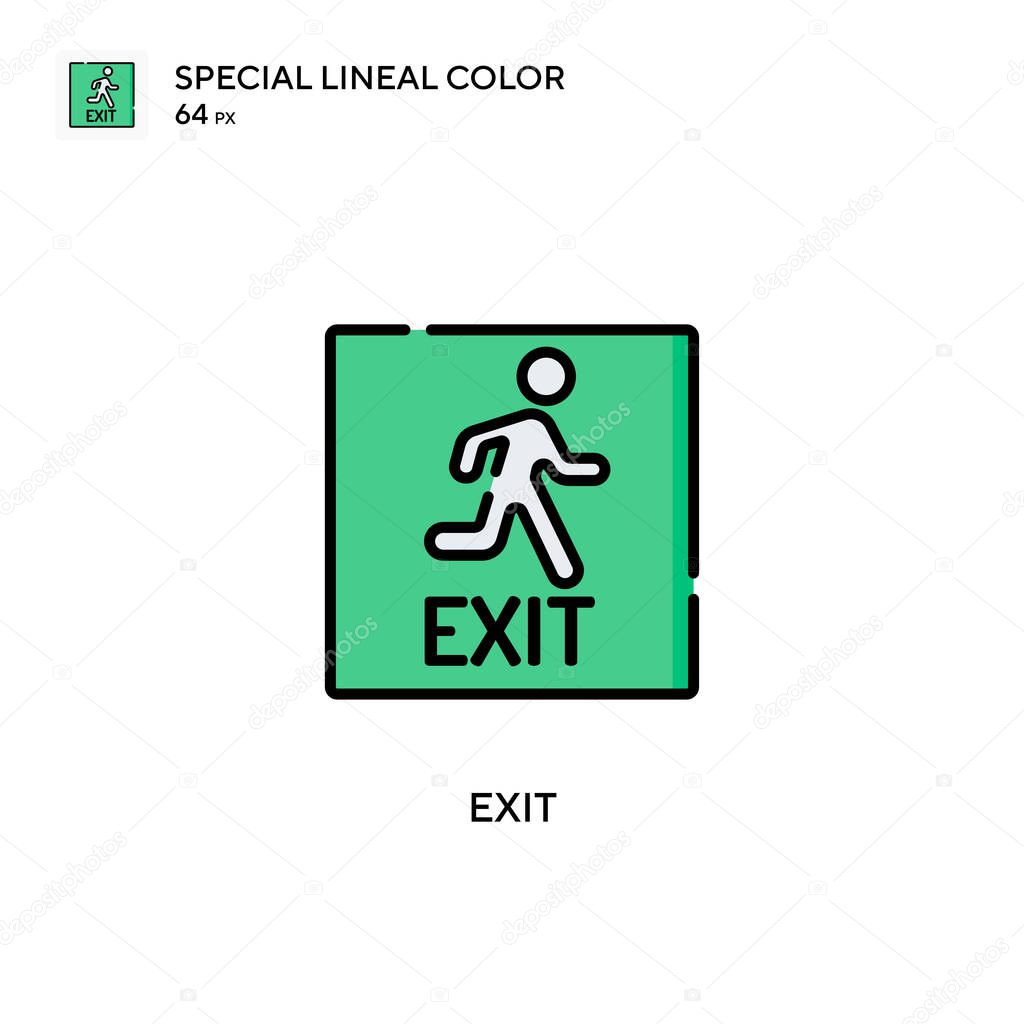 Exit soecial lineal color vector icon. Illustration symbol design template for web mobile UI element.