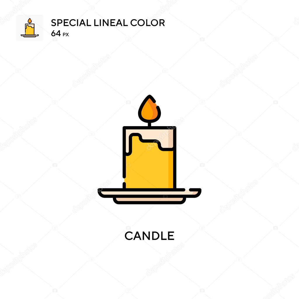 Candle soecial lineal color vector icon. Illustration symbol design template for web mobile UI element.