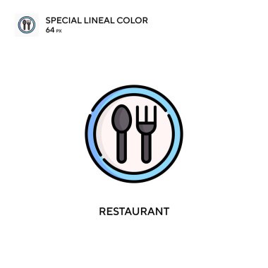 Restoran soecial renk vektörü ikonu. Web mobil UI ögesi için resimleme sembolü tasarım şablonu.
