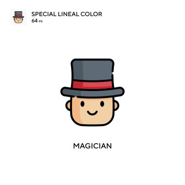 Sihirbaz soecial lineal renk vektörü ikonu. Web mobil UI ögesi için resimleme sembolü tasarım şablonu.