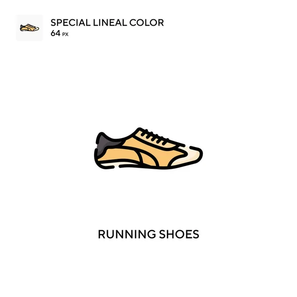 Lopende Schoenen Soecial Lineal Kleur Vector Pictogram Illustratie Symbool Ontwerp — Stockvector