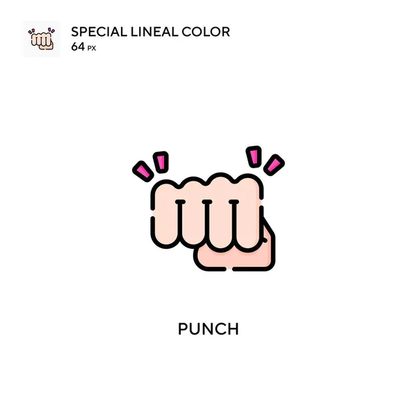 Punch Soecial Ícone Vetor Cor Linear Modelo Design Símbolo Ilustração — Vetor de Stock