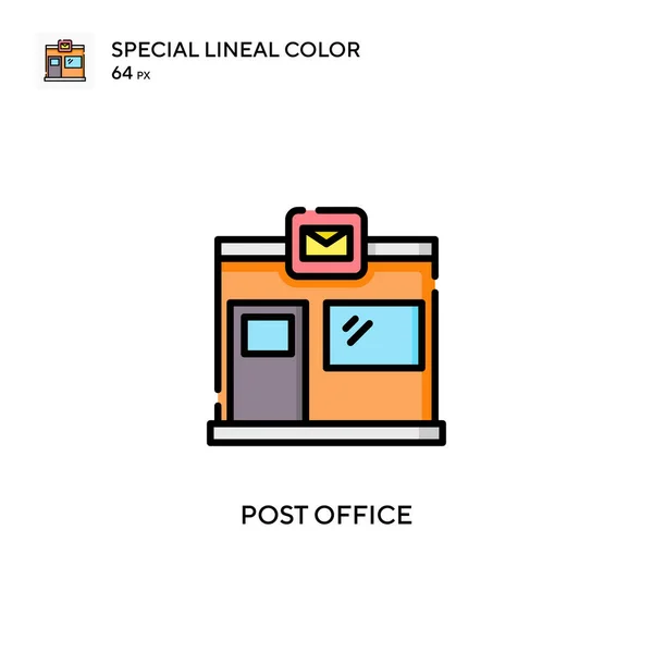郵便局のソーシャルリニアカラーベクトルアイコン WebモバイルUi要素のイラストシンボルデザインテンプレート — ストックベクタ