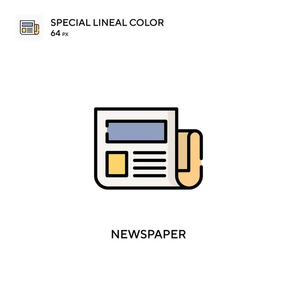 Jornal Ícone Vetor Cor Linear Soecial Modelo Design Símbolo Ilustração —  Vetores de Stock