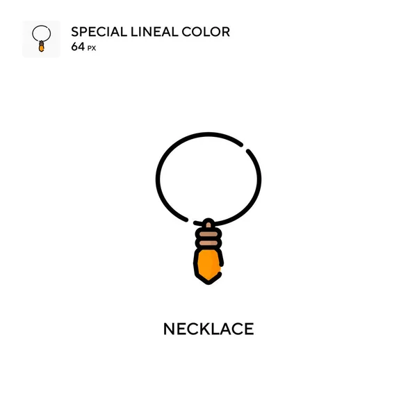 Necklace Soecial Lineal Color Vector Icon Illustration Symbol Design Template — Stock Vector